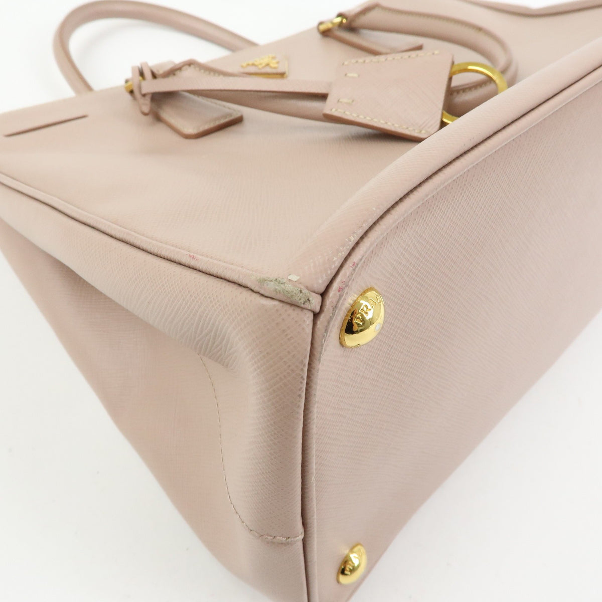Prada Galliera Saffiano Leather with Applique, Pink, Leather, Handbag
