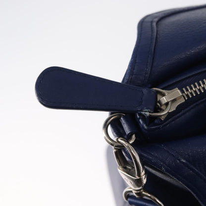 Christian Dior Granville Satchel Leather, BLUE, LEATHER, Handbag