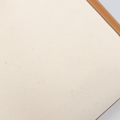 Celine Vertical Cabas Canvas with Leather, Beige, Canvas, Tote Bag