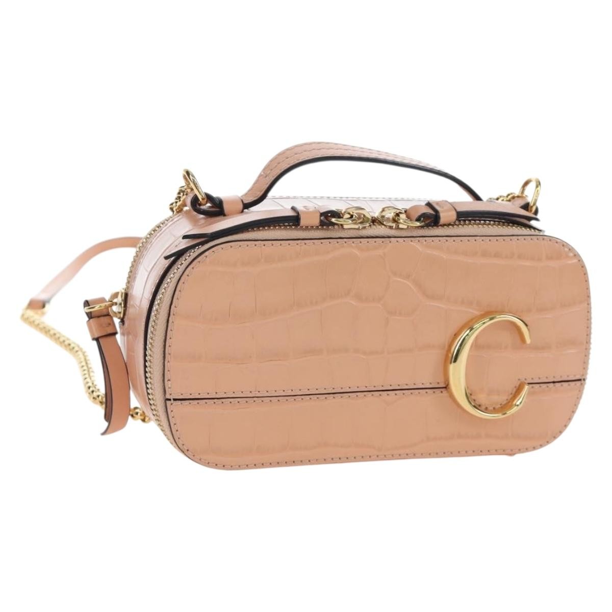 Chloe C Vanity Leather, Pink, Leather, Handbag