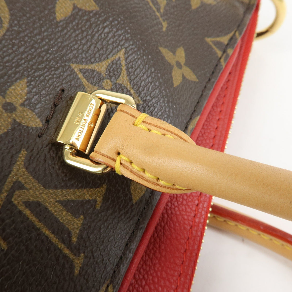 Louis Vuitton Pallas Monogram Canvas with Leather, Brown, Canvas, Tote Bag