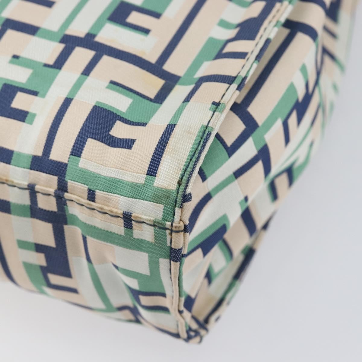 Fendi Logo Zucca Nylon, Green, Nylon, Tote Bag