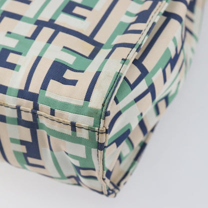 Fendi Logo Zucca Nylon, Green, Nylon, Tote Bag