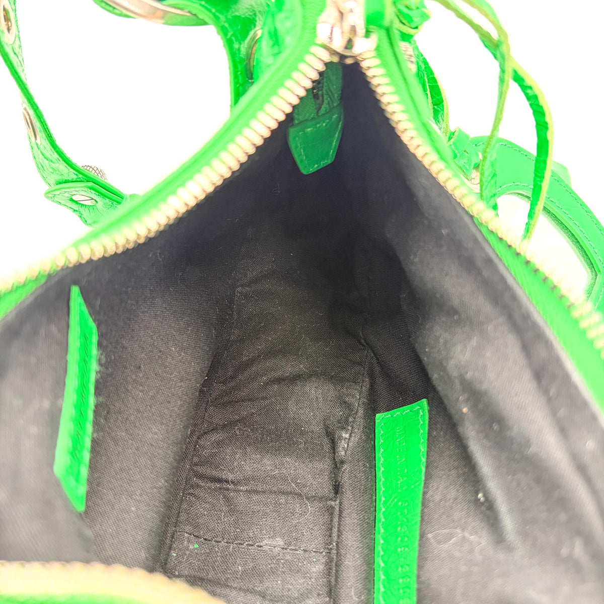 Balenciaga Le Cagole Giant Studs Leather, Green, Leather, Shoulder Bag