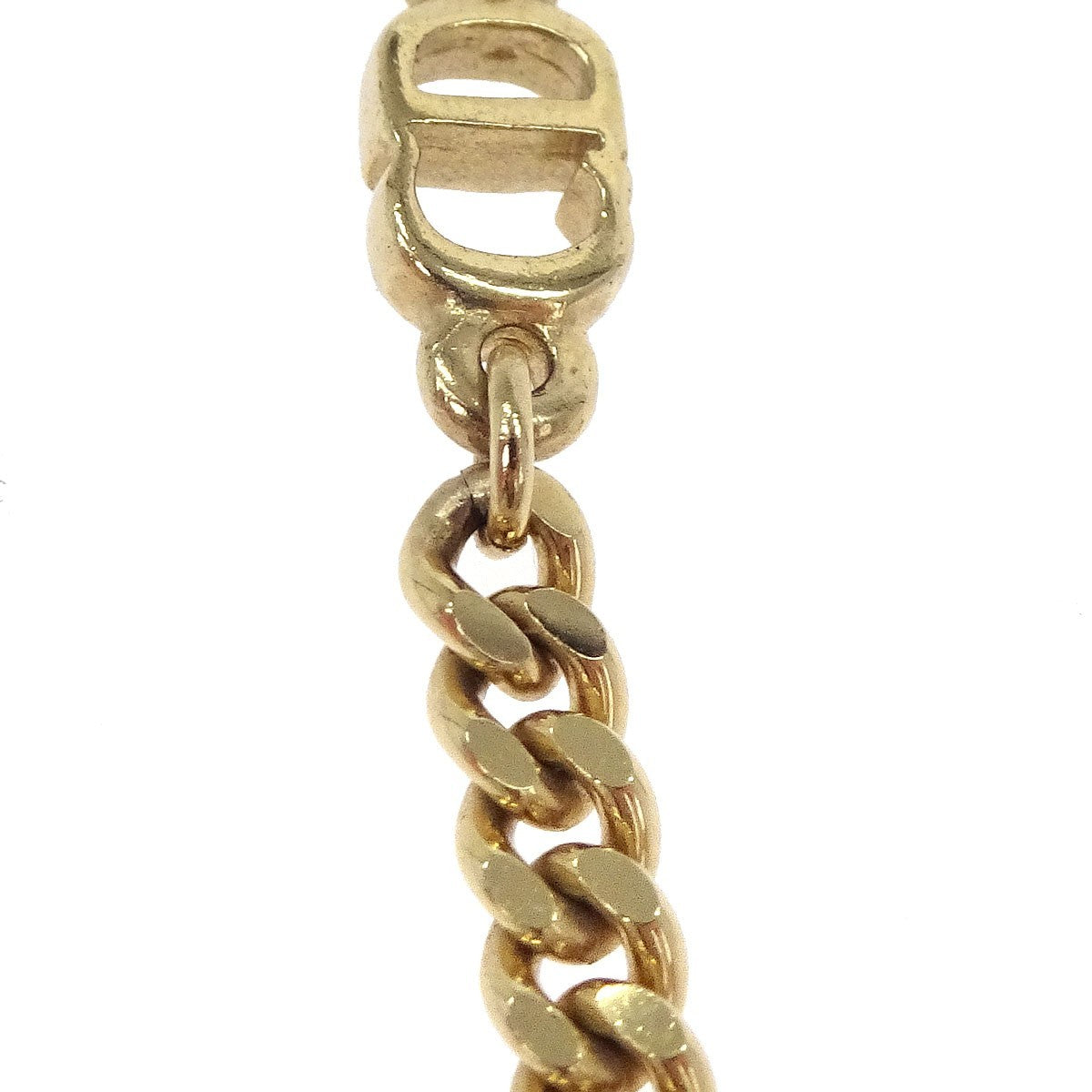 Christian Dior CD Chain Link Metal, Gold, Gold Plated, Necklace