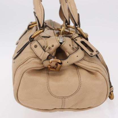 Chloe Paddington Lock Leather, Beige, Leather, Handbag