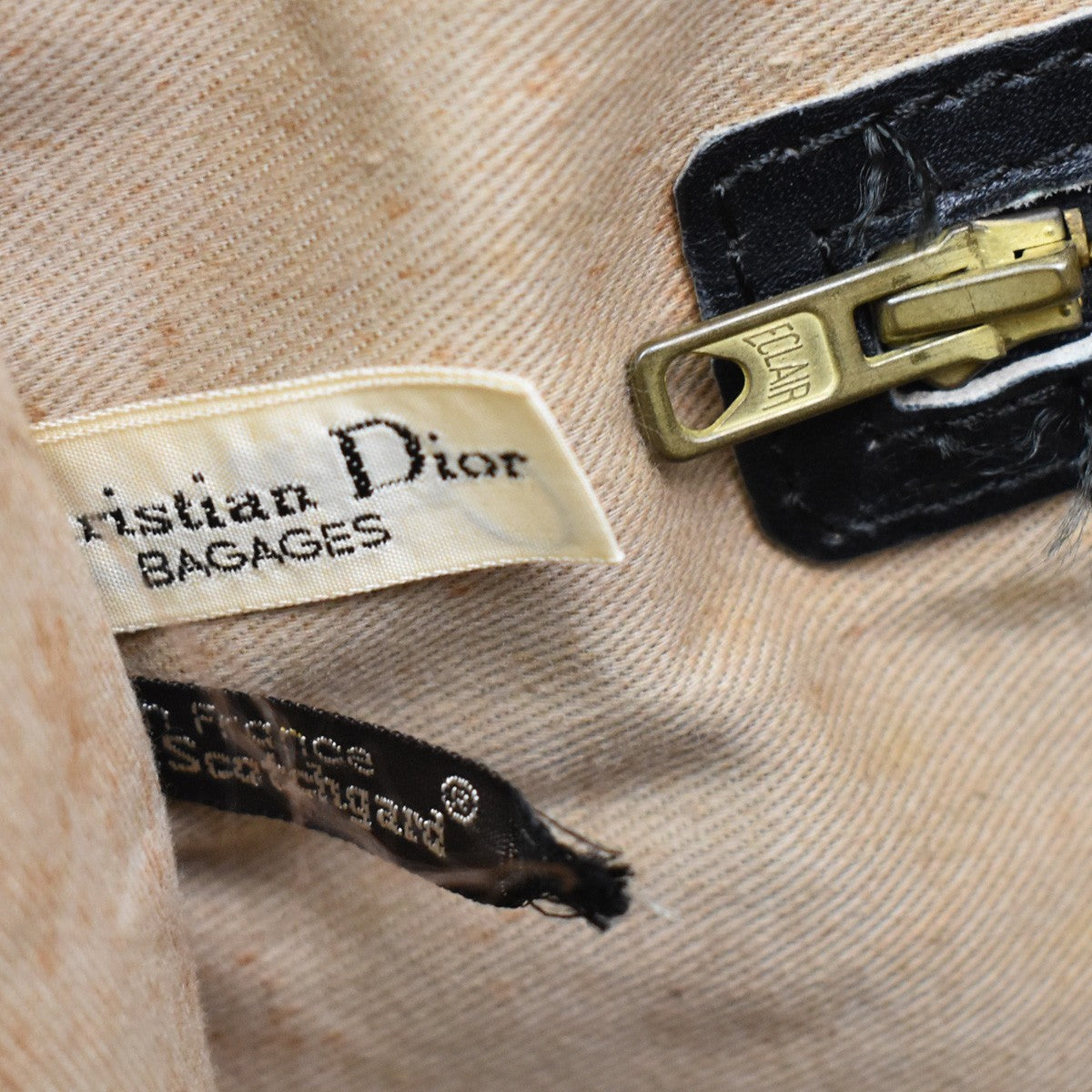 Christian Dior Vintage Trotter Boston Diorissimo Canvas, Navy, Canvas, Handbag