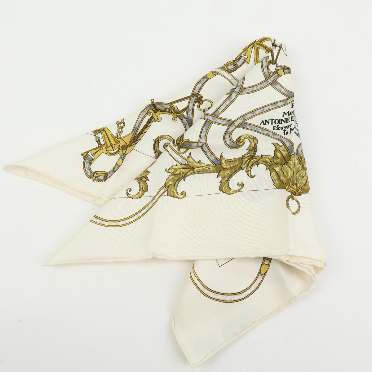 Hermes Carré 40 Silk, White, Silk, Scarf