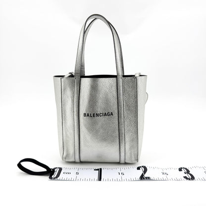 Balenciaga Everyday Patent, Silver, Leather, Tote Bag