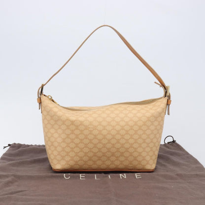 Celine Vintage Zip Hobo Macadam Canvas, Beige, Canvas, Shoulder Bag
