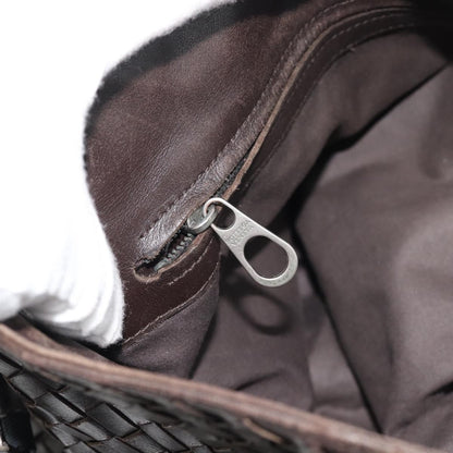 Bottega Veneta Flat Messenger Intrecciato Nappa, Brown, Leather, Crossbody Bag