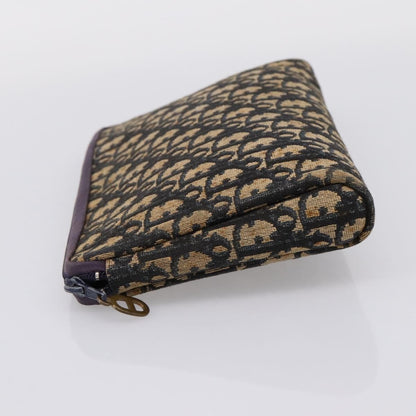 Christian Dior Wristlet Clutch Oblique Canvas, Navy, Canvas, Clutch