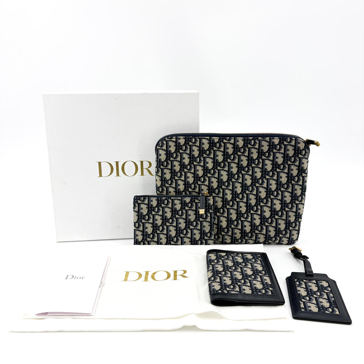 Christian Dior Travel Kit Oblique Canvas, Beige, Canvas, Toiletry Case