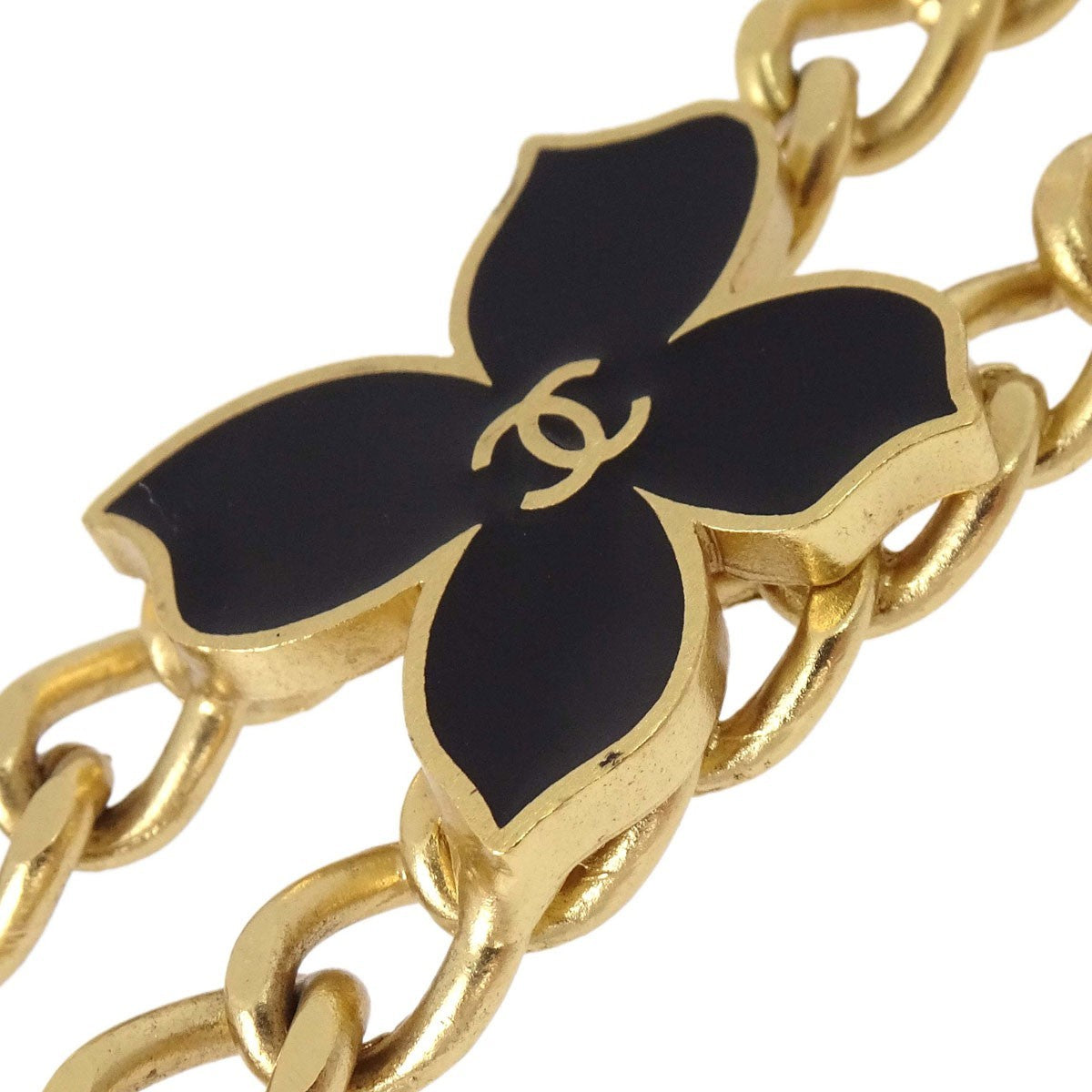 Chanel Necklace Flower Metal, Gold, Gold Plated, Necklace