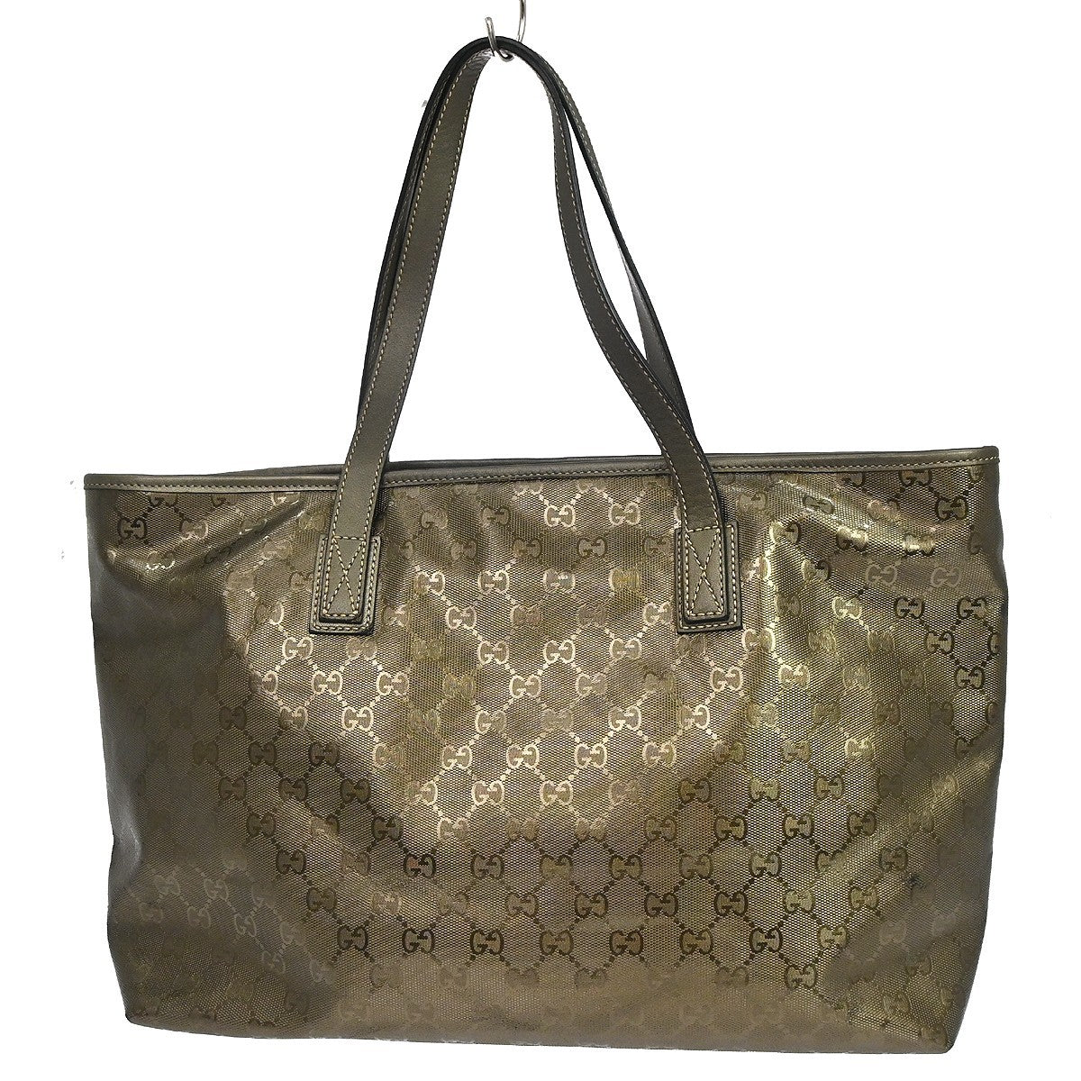 Gucci Plus Tote GG Imprime, Gold, Canvas, Tote Bag