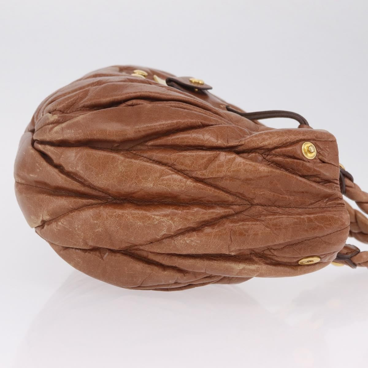 Miu Miu Coffer Satchel Matelasse Leather, Brown, Leather, Handbag