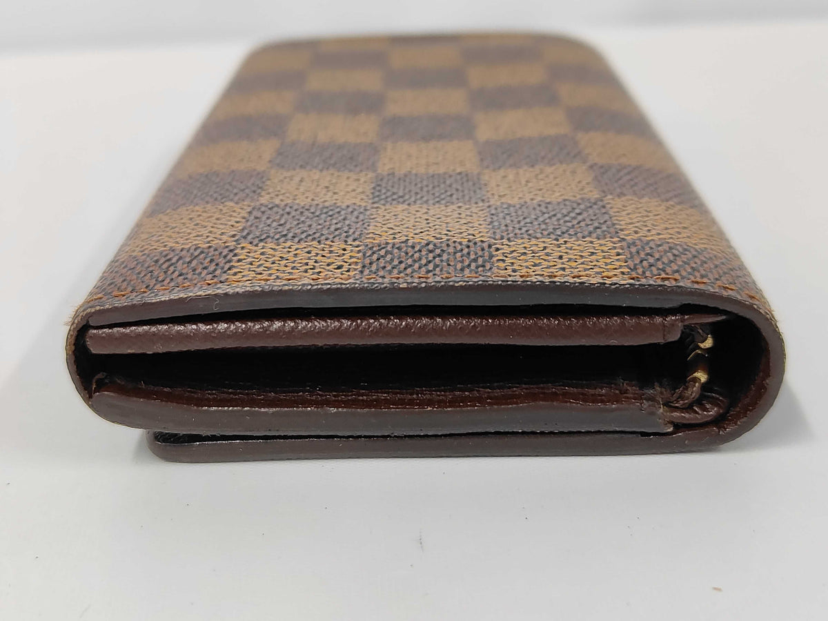 Louis Vuitton Porte Monnaie Tresor Damier, Brown, Canvas, Wallet