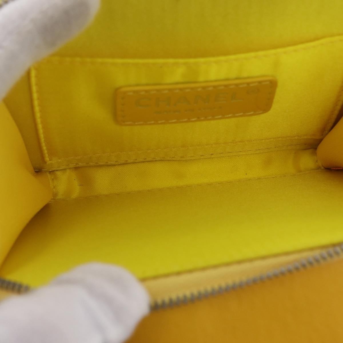 Chanel Pocket Box Camera Case Quilted Patent, Yellow, Patent Leather, Crossbody Bag