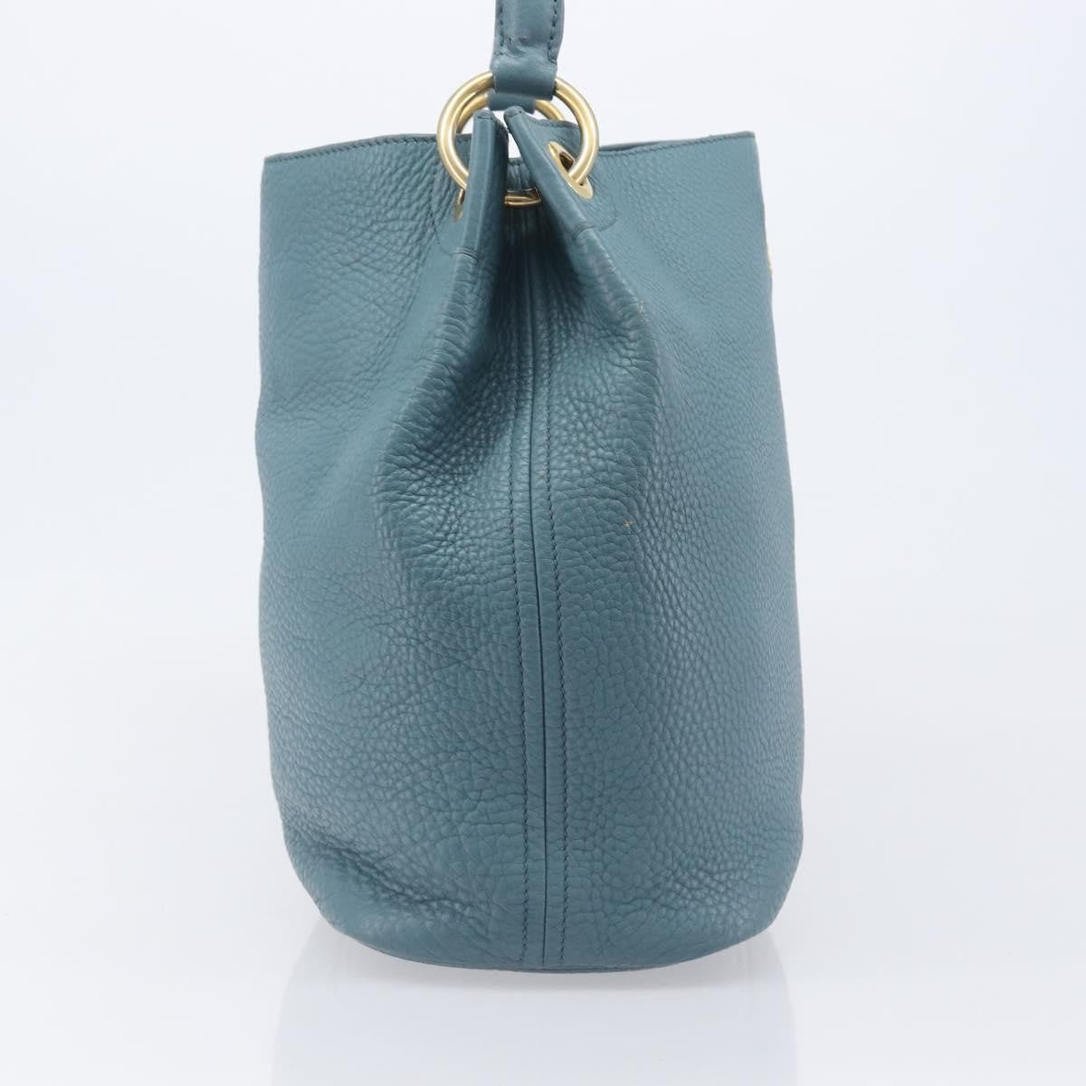 Prada Rolled Hobo Vitello Daino, Blue, Leather, Shoulder Bag