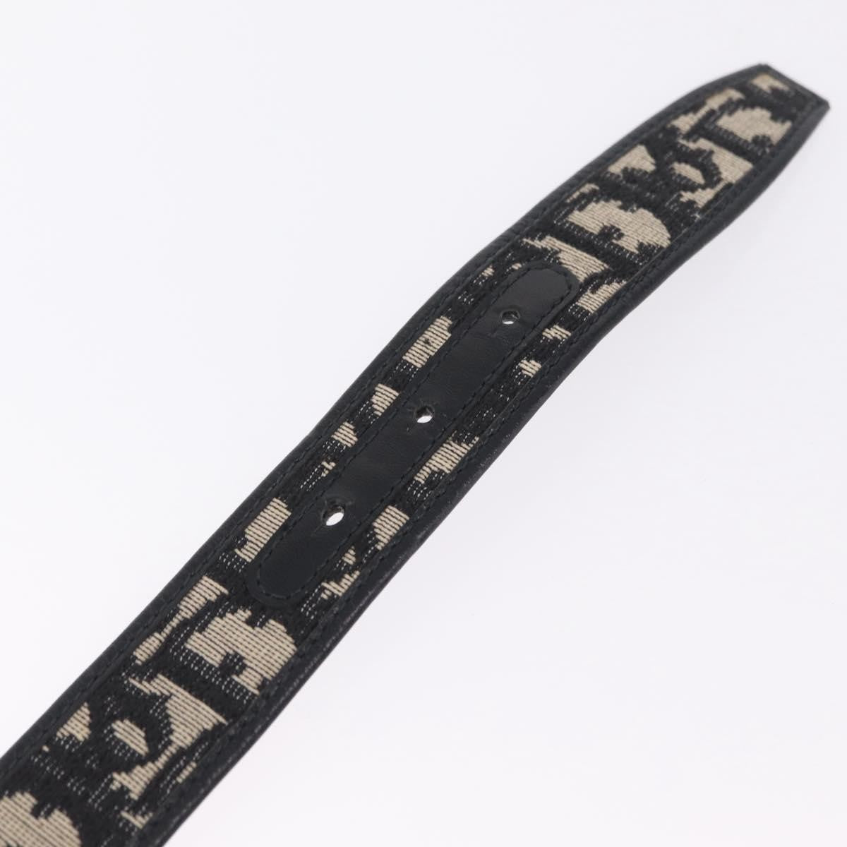 Christian Dior D Buckle Belt Canvas and Leather, Navy, Canvas, Belt