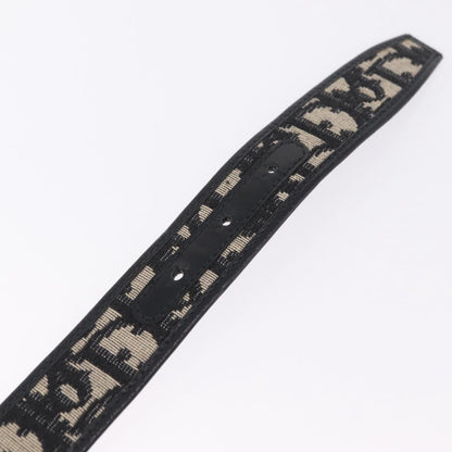 Christian Dior D Buckle Belt Canvas and Leather, Navy, Canvas, Belt
