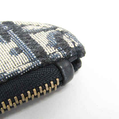 Christian Dior Vintage Saddle Zip Coin Purse Diorissimo Canvas, Navy, Canvas, Clutch