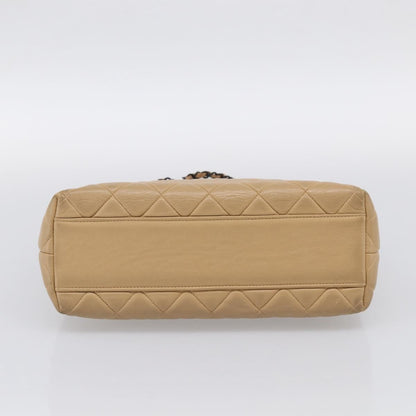 Chanel City Shopping Quilted Caviar, Beige, Leather, Tote Bag