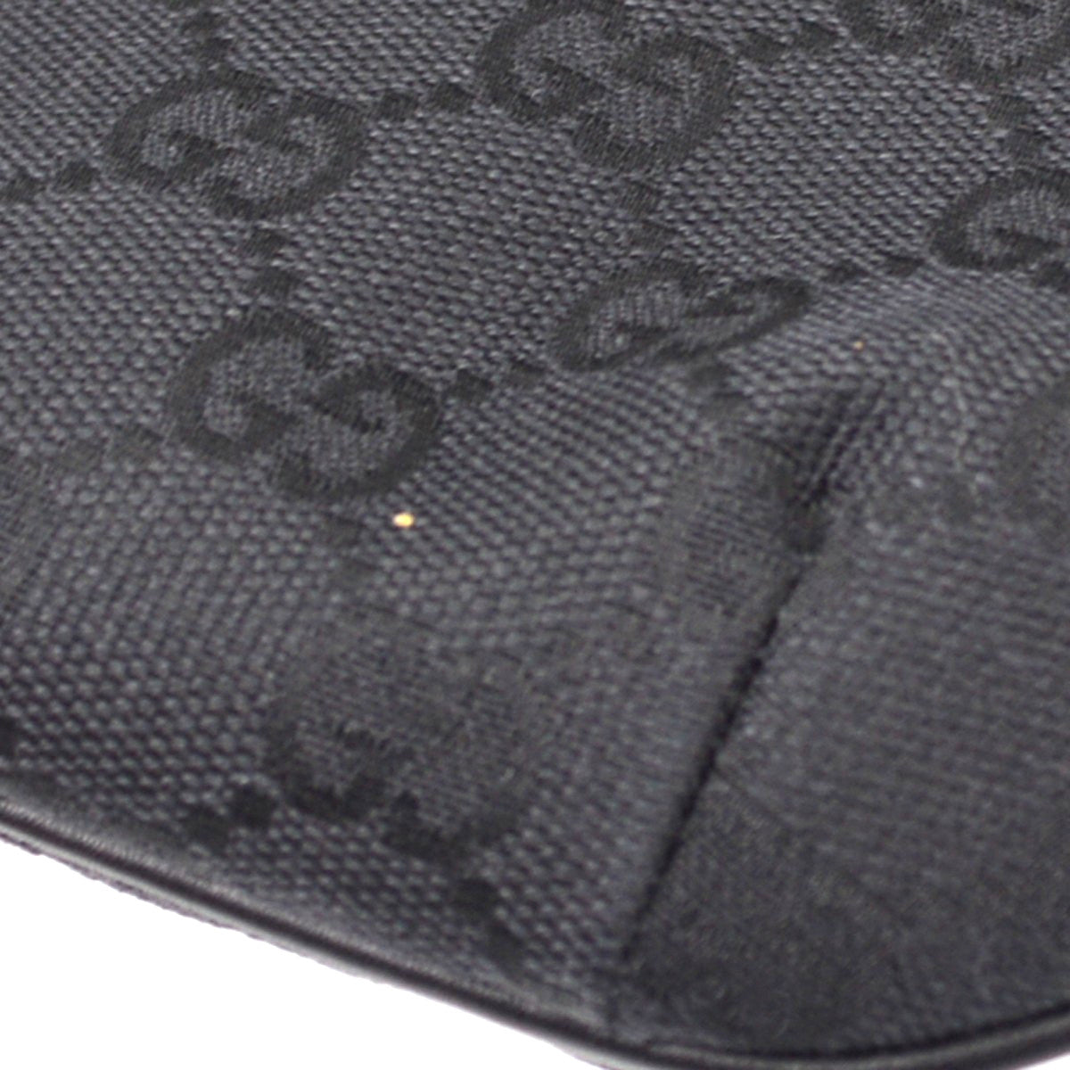 Gucci Zip GG Denim, Black, Canvas, Crossbody Bag