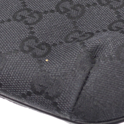 Gucci Zip GG Denim, Black, Canvas, Crossbody Bag