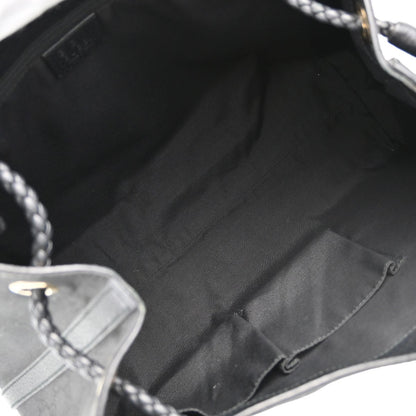 Gucci Vintage Open Shoulder Bag (Outlet) GG Canvas with Leather, Black, Canvas, Shoulder Bag