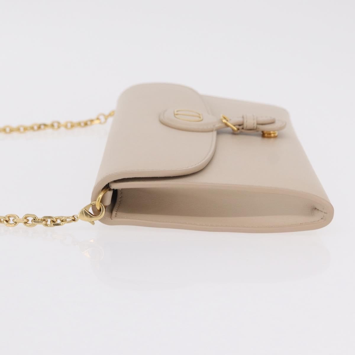 Christian Dior Bobby Flap Leather, Beige, Leather, Shoulder Bag
