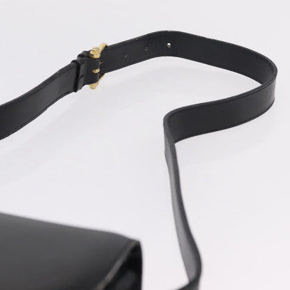 Celine Flap Shoulder Leather, Black, Leather, Shoulder Bag