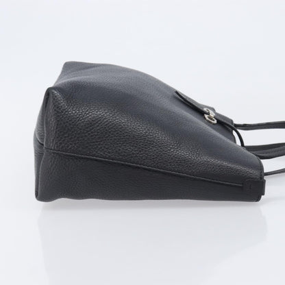 Salvatore Ferragamo Gancini Leather, Black, Leather, Handbag