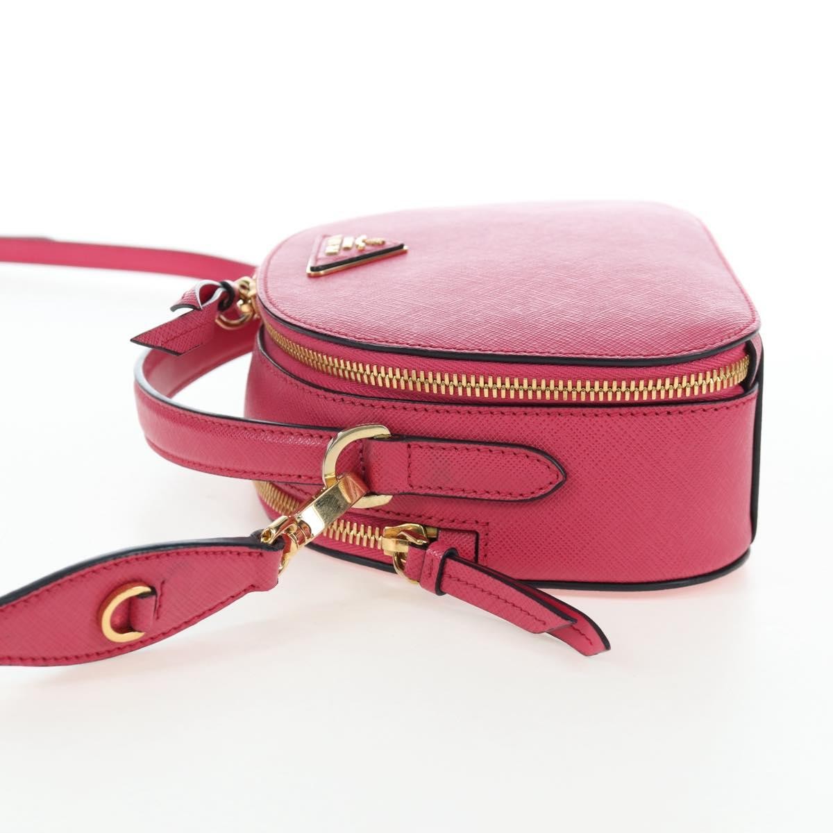 Prada Odette Top Handle Saffiano Leather, Pink, Leather, Handbag