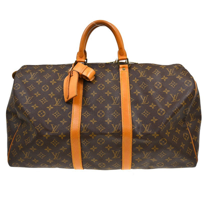 Louis Vuitton Keepall Monogram, Brown, Canvas, Travel Bag