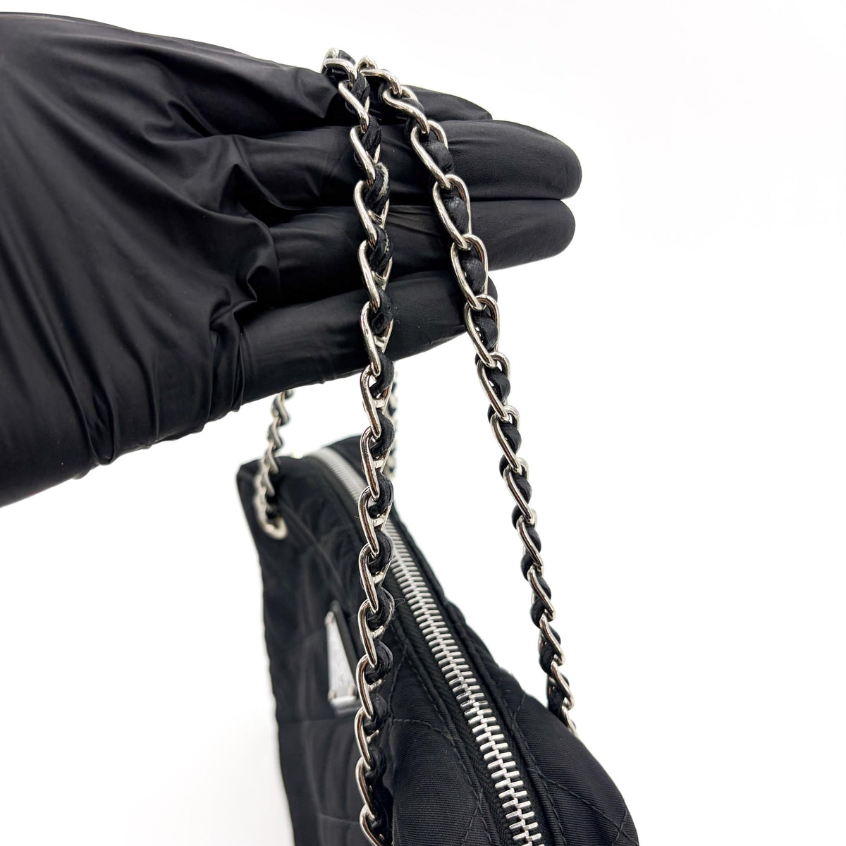 Prada Convertible Quilted Tessuto, Black, Nylon, Shoulder Bag