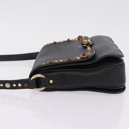 Miu Miu Shoulder Leather, Black, Leather, Shoulder Bag