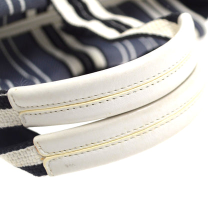 Chanel Vintage Pocket Striped Canvas, Multicolour, Canvas, Tote Bag