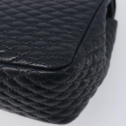 Bally Vintage Quilted Leather, Navy, Leather, Shoulder Bag