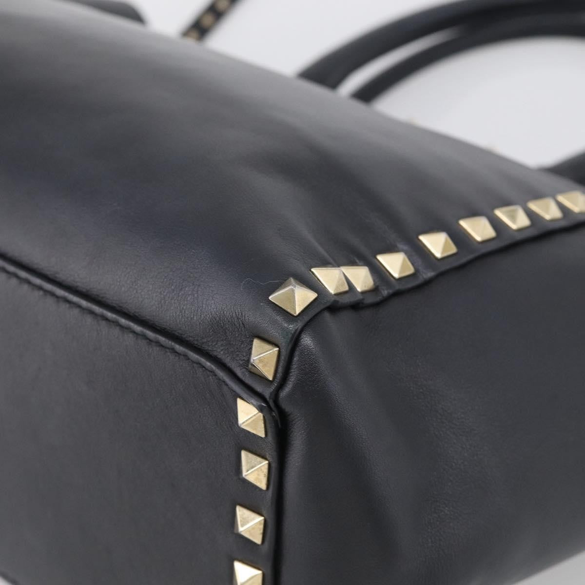 Valentino Garavani Rockstud Soft Leather, Black, Leather, Tote Bag