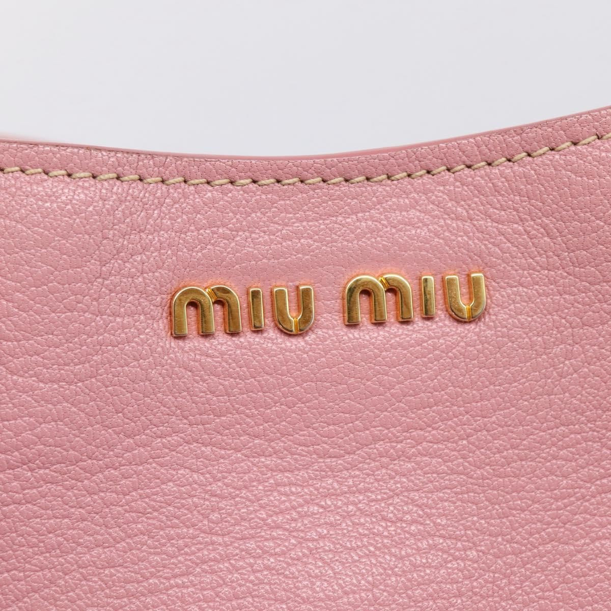 Miu Miu Madras Convertible Leather, Pink, Leather, Tote Bag