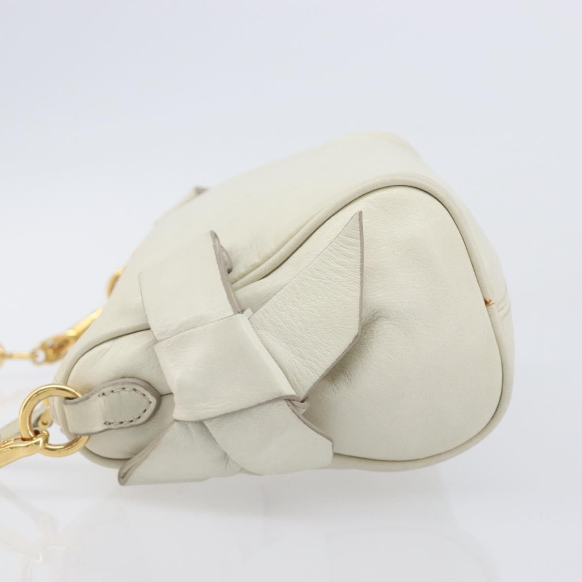 Miu Miu Beau Top Handle Leather, White, Leather, Handbag