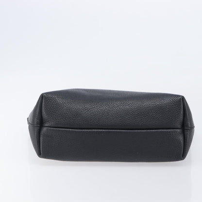 Salvatore Ferragamo Gancini Leather, Black, Leather, Handbag