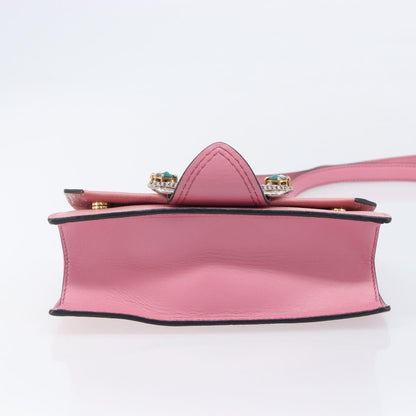 Miu Miu Madras Crystal Flap Leather, Pink, Leather, Crossbody Bag