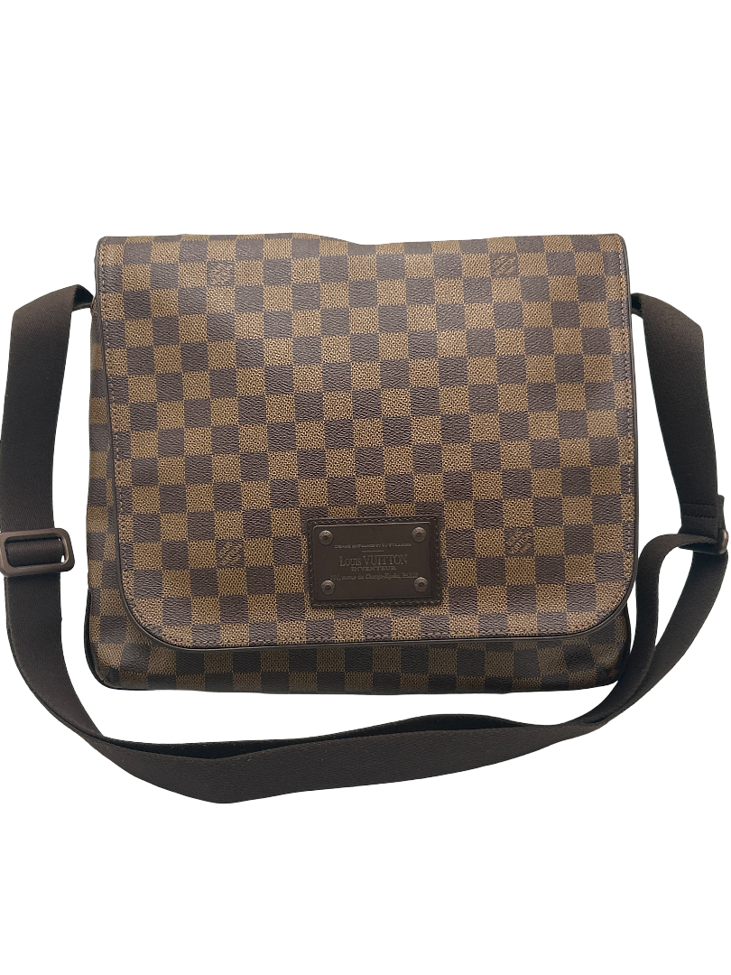 Louis Vuitton Brooklyn Handbag Damier, Brown, Canvas, Crossbody Bag