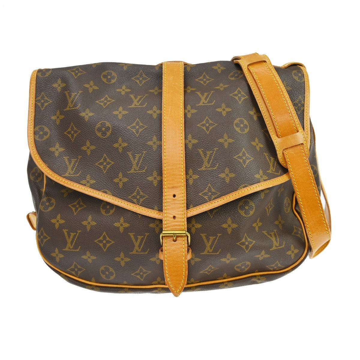 Louis Vuitton Saumur Monogram Canvas, Brown, Canvas, Shoulder Bag