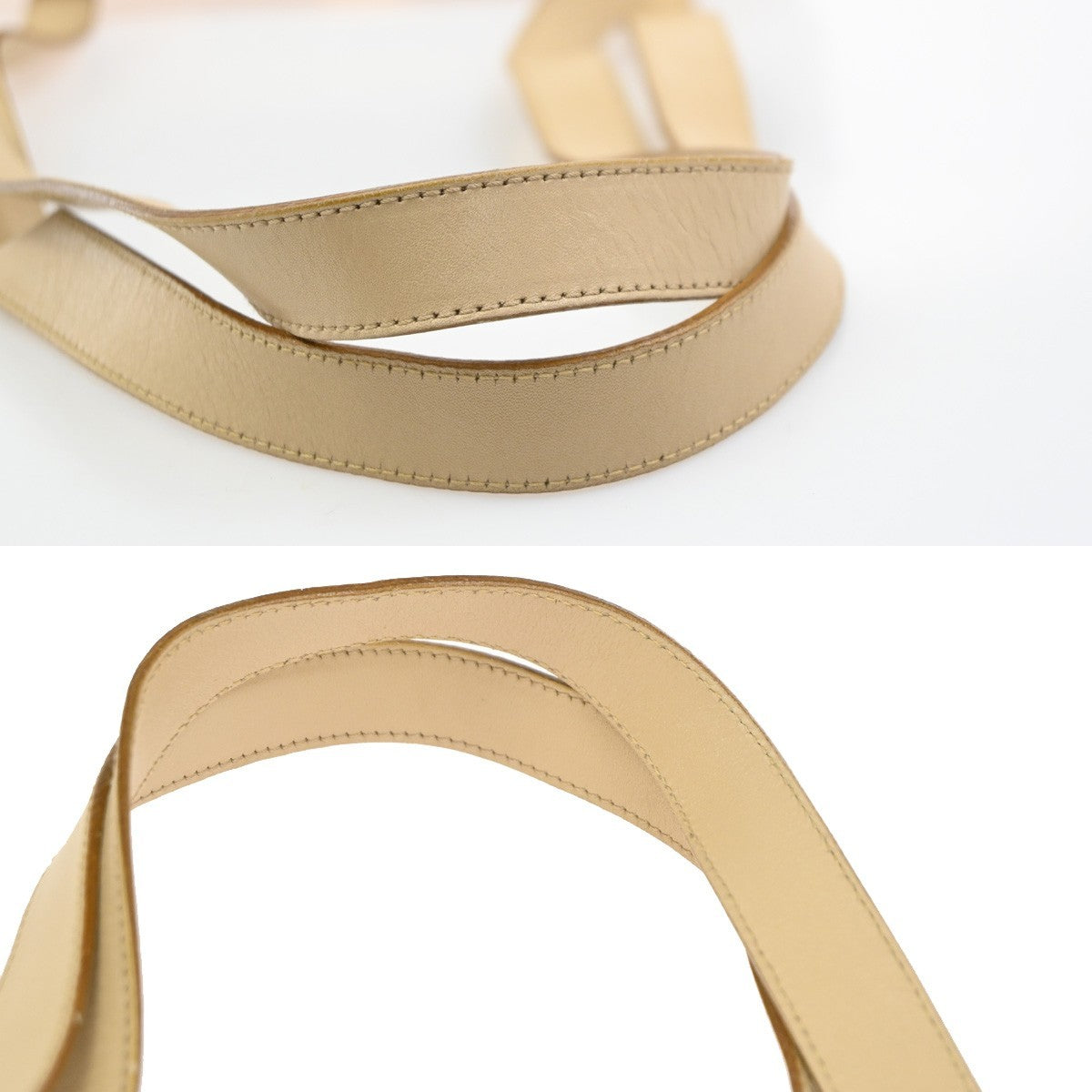 Salvatore Ferragamo Vala Leather, Beige, Leather, Shoulder Bag
