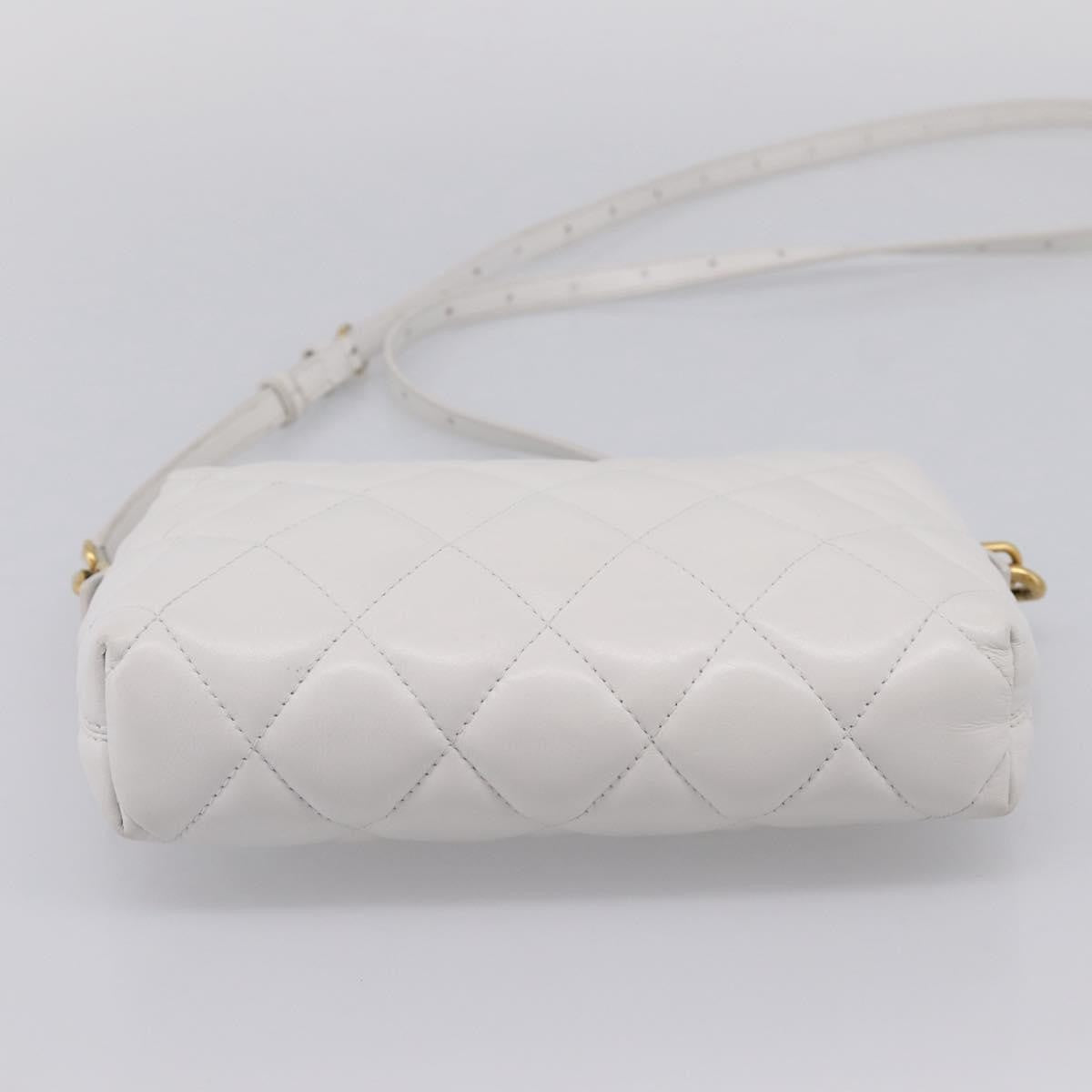 Balenciaga Touch B. Camera Quilted Leather, White, Leather, Handbag