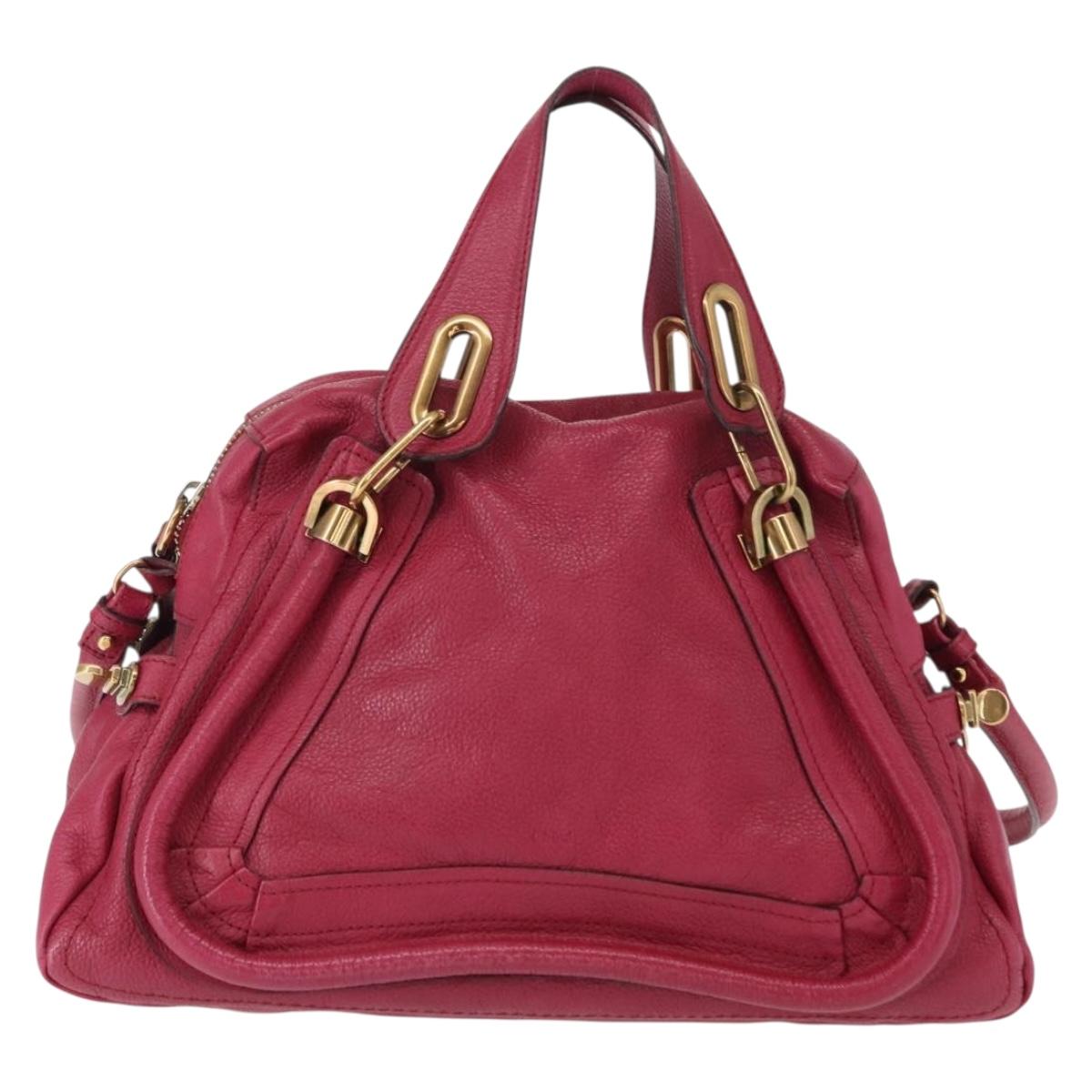 Chloe Paraty Handbag Quilted Leather, PINK, LEATHER, Handbag