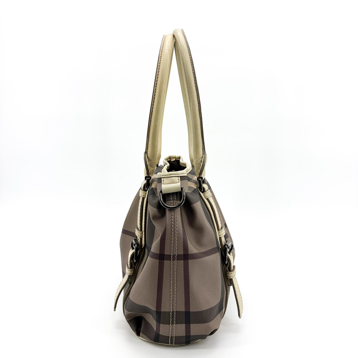 Burberry Manor Quilted Leather, Black, Canvas, Handbag